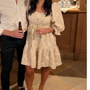 Ivory and white floral dress